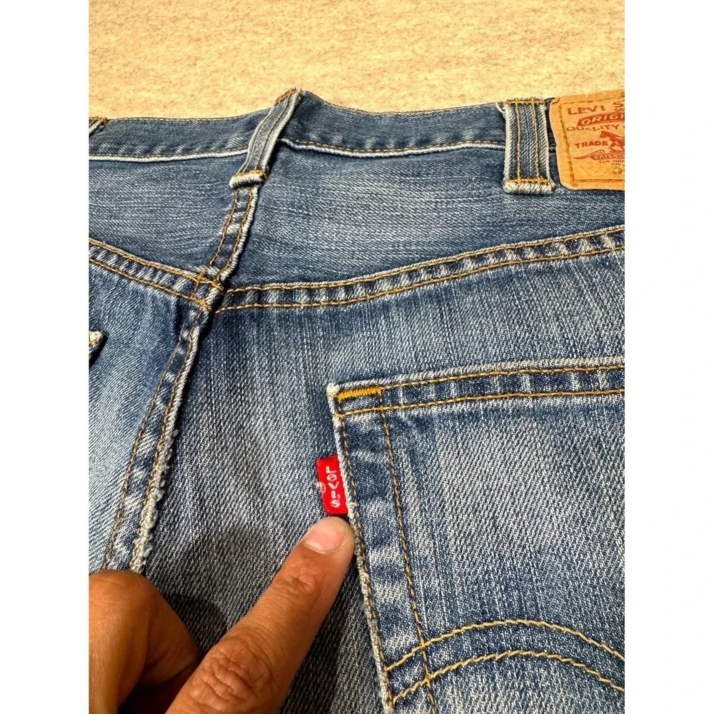 Vintage Levis 501 Authentic Straight Leg Jeans Mens 38x34 Blue Cotton Button Fly